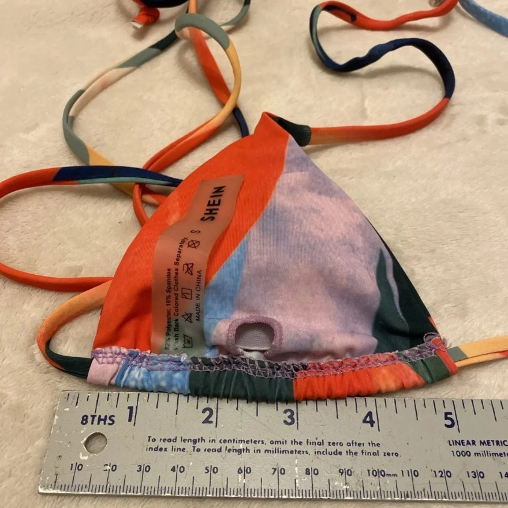SHEIN Multicolor Wrap Bikini Top
